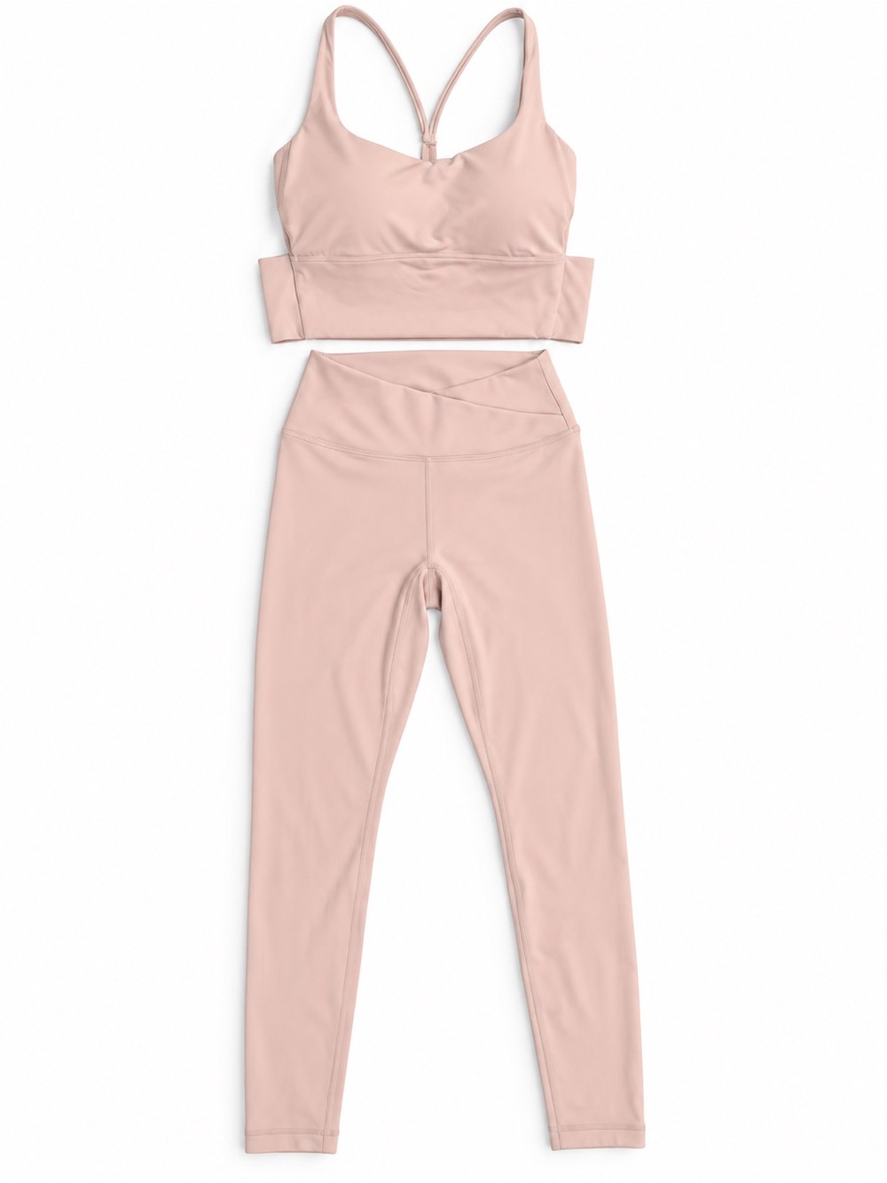 BERLOOK Blush Pink Sports Bra & High Waist Leggings Set Size Small NWOT